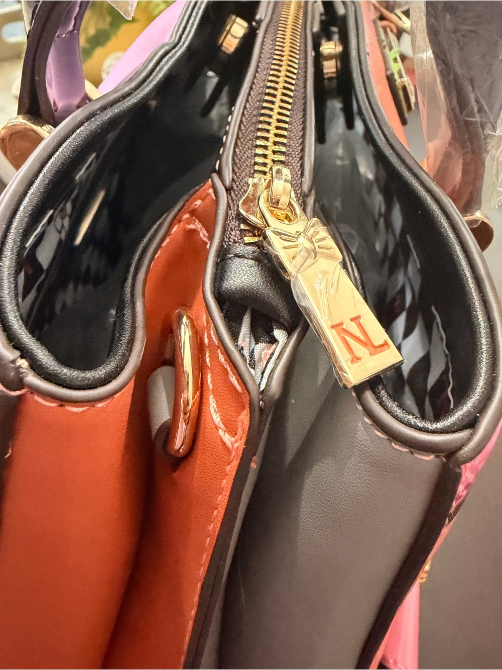 Nicole Lee Pink & Coral Beaded 3D Floral Satchel Handbag + Shoulder Strap- NWT - Picture 10 of 17